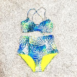 Aerie Tropical Print High-Waisted Bikini
